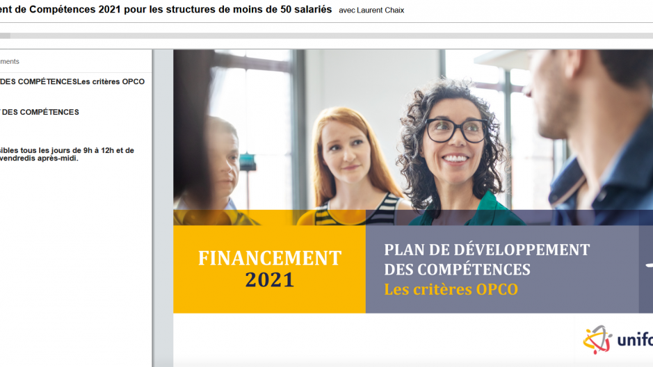 Plan de Développement des Compétences 2021 pour les structures de moins de 50 salariés